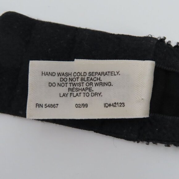 Victorias Secret 38D Bra Black Floral Flower Lace Sheer Underwire Unlined 1990s - Picture 11 of 13